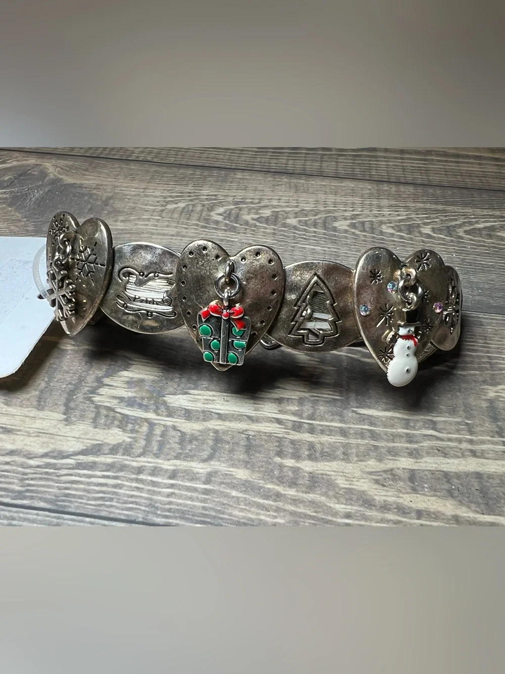 Christmas Silver-Tone Charm Bracelet
